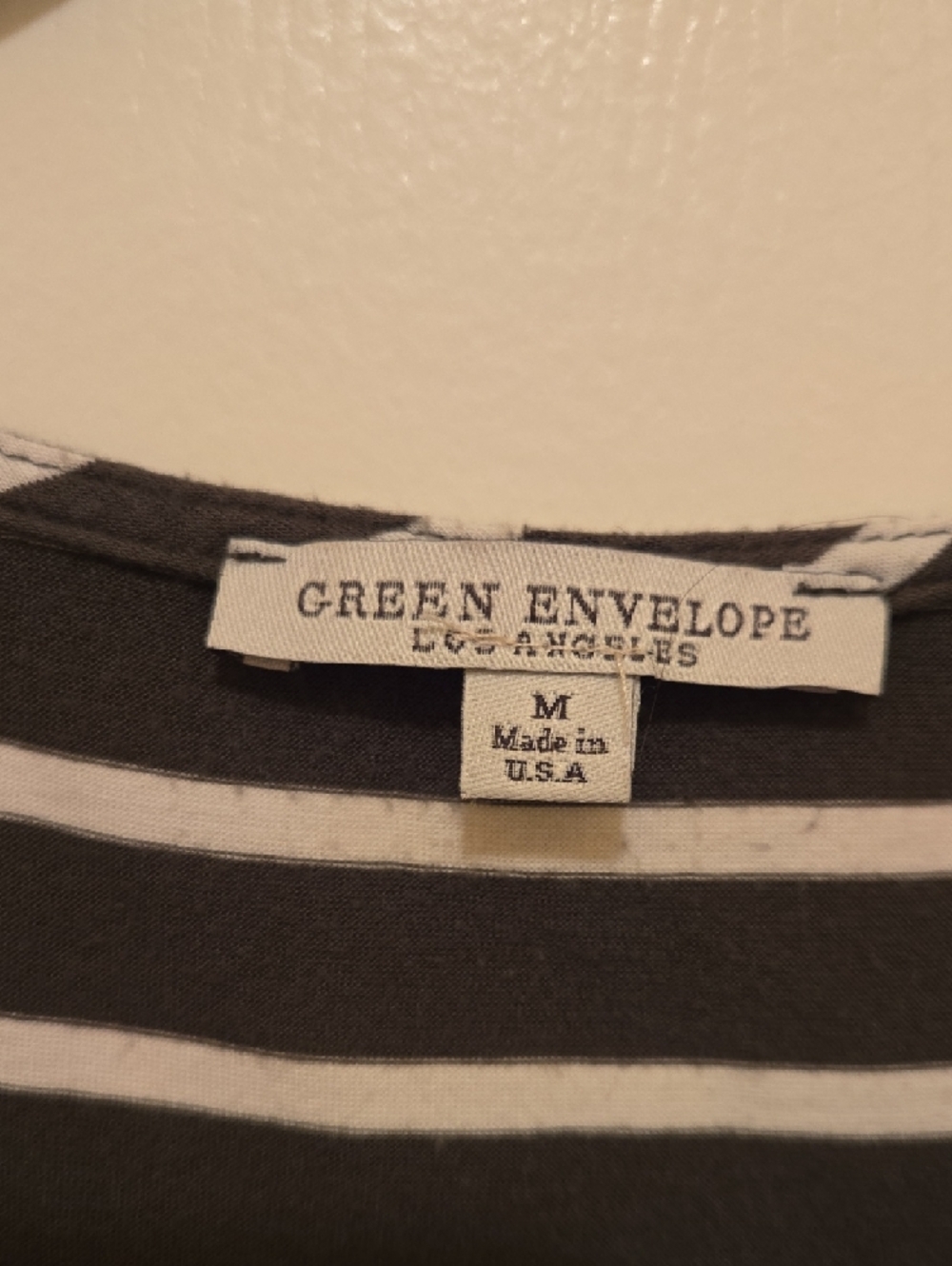 Green Envelope Olive Green & White Striped Cap Sleeve Tee - Picture 2 of 7